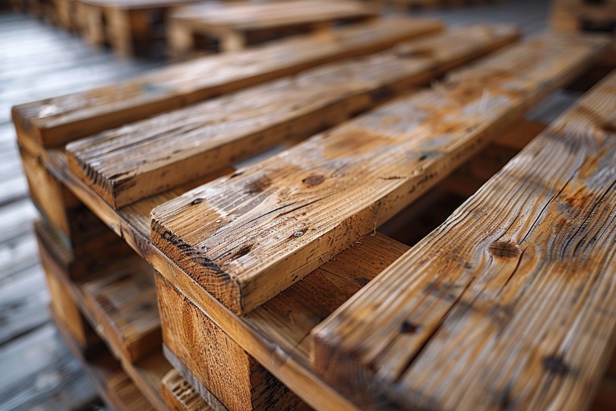 Deux palettes en bois suffisent pour créer un bar dans votre jardin